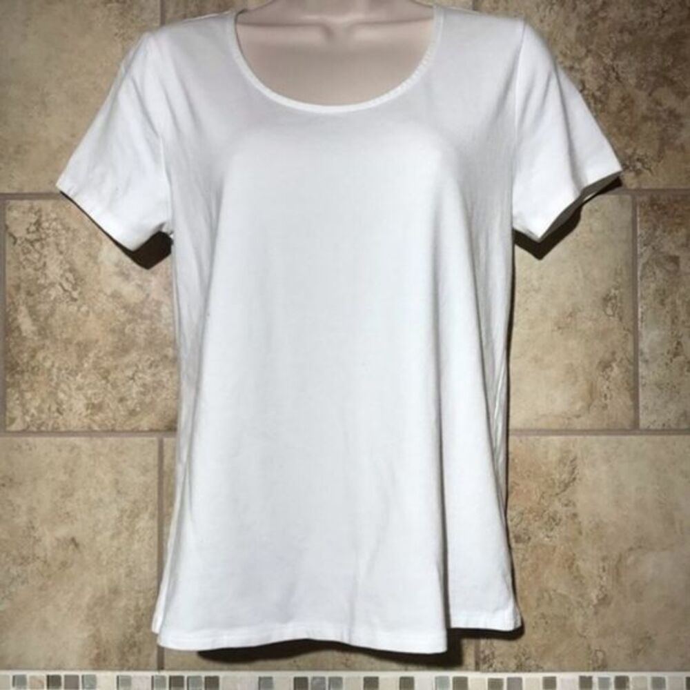Magaschoni White Short Sleeve Round Neck T-Shirt Size S Casual